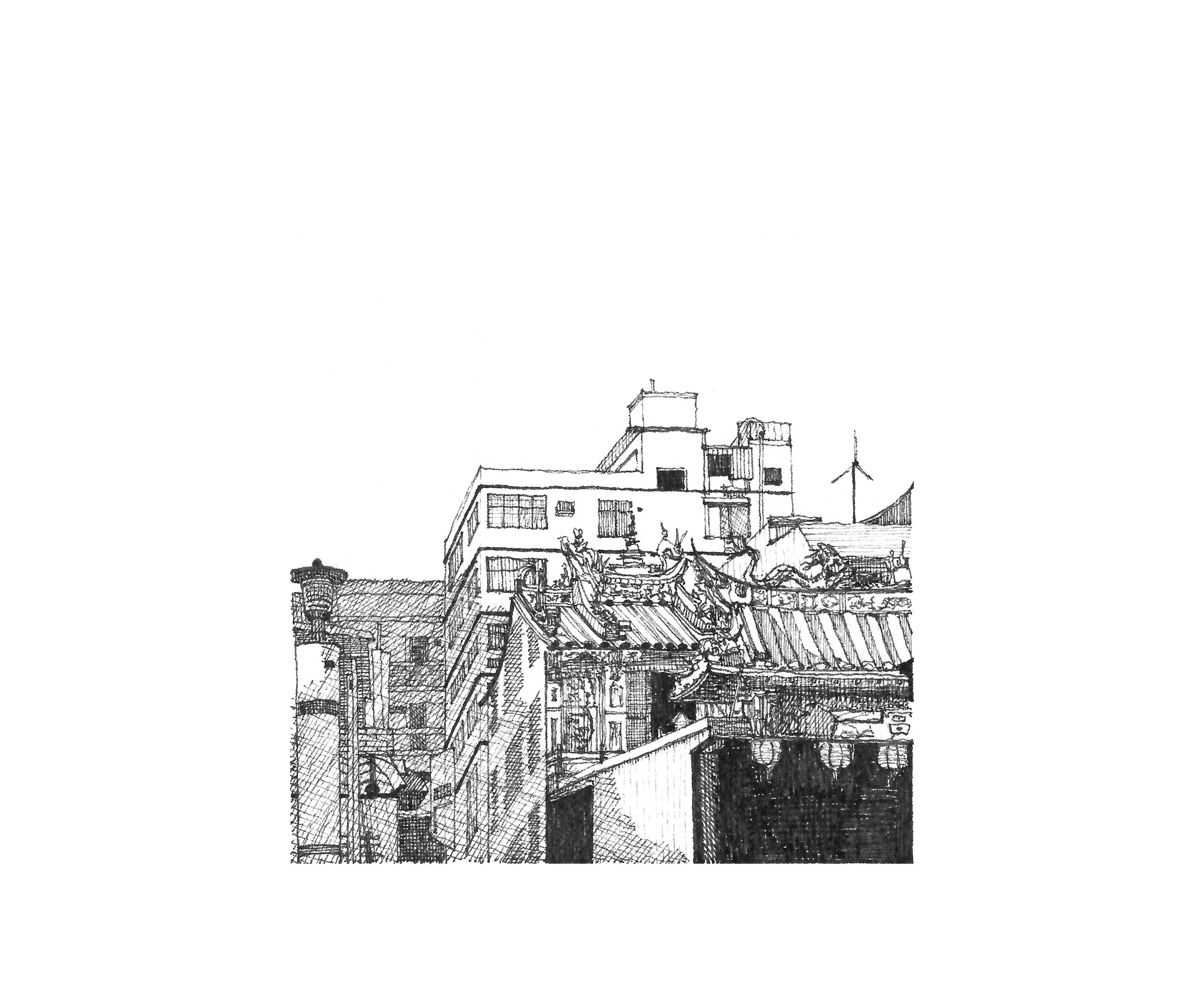 Tamsui temple roof